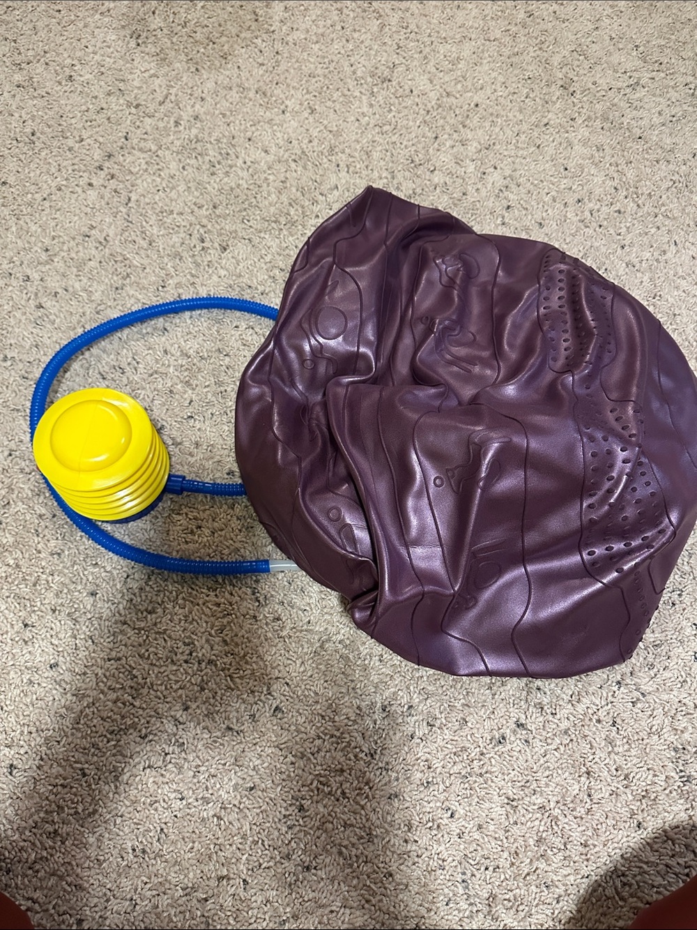 Maroon Inflatable Ball Pump with Foot Pedal